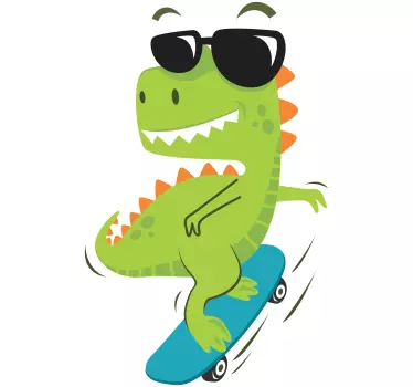 Sticker dinosaure avec des lunettes - TenStickers
