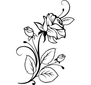 Sticker fleurs roses pour mur - TenStickers
