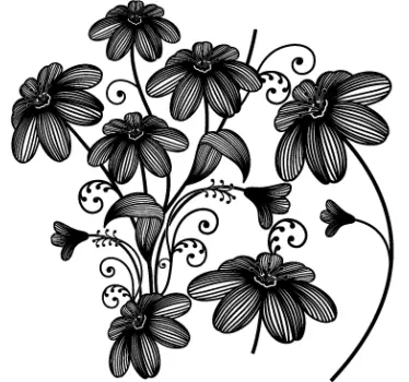 Autocollant mural sept fleurs - TenStickers