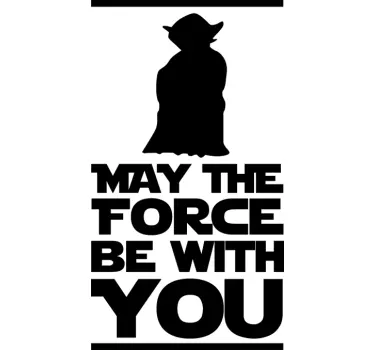 Sticker mural salon cinéma phrase Yoda - TenStickers