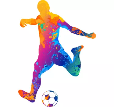 Sticker foot tir de joueur multicolore - TenStickers