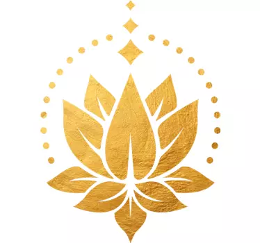 Sticker fleurs lotus doré - TenStickers
