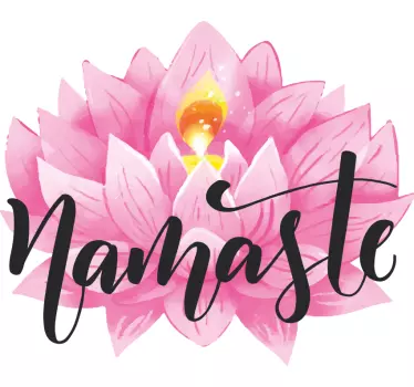 Sticker Fleur Namaste lotus rose - TenStickers