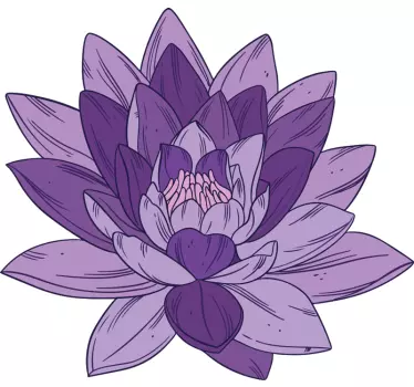 Sticker Mural Fleur Lotus violet - TenStickers