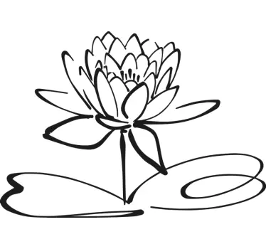 Sticker fleur œuvre de fleur de lotus - TenStickers