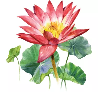 Sticker Mural Fleur Aquarelle de lotus - TenStickers