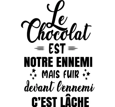 Sticker cuisine texte Le chocolat citation - TenStickers