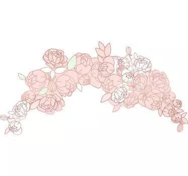 Sticker fleur composition florale de pivoines - TenStickers