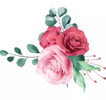 Sticker mural chambre fleurs bouquet de pivoines - TenStickers