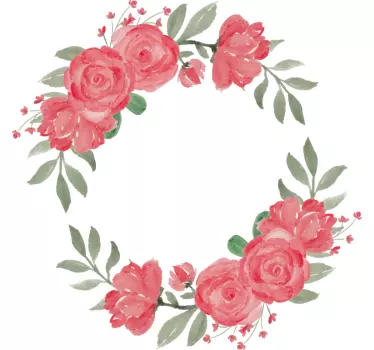 Sticker fleur composition ronde botanique - TenStickers