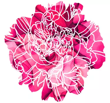 Sticker fleur contour floral élégant - TenStickers