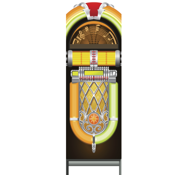 Sticker frigo motif jukebox - TenStickers