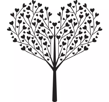 Sticker nature arbre en forme de cœur - TenStickers