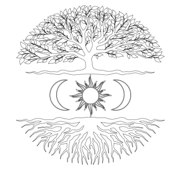 Sticker nature système racinaire des arbres - TenStickers
