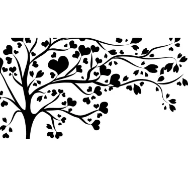 Sticker nature arbre orné de cœurs - TenStickers