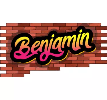 Autocollant Urbain Mur de briques et graffiti de nom - TenStickers