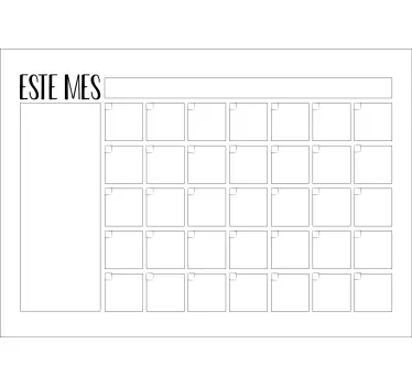 Sticker tableau blanc calendrier de planification mensuelle - TenStickers