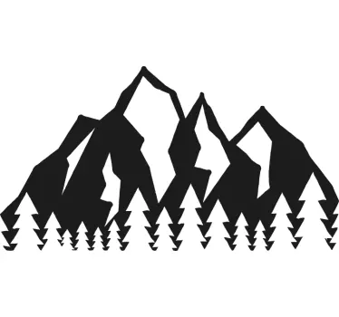 Sticker nature contour du paysage de montagne - TenStickers