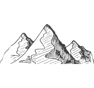 Sticker nature design de sommet montagneux - TenStickers