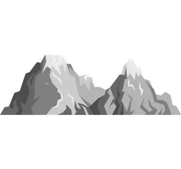 Sticker nature montagnes en gris - TenStickers