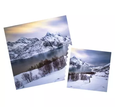 Sticker nature vue pittoresque sur les montagnes - TenStickers