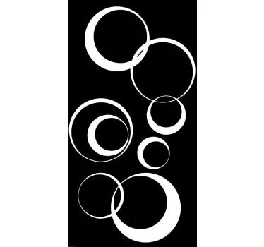 Sticker paroi de douche salle de bain cercles - TenStickers
