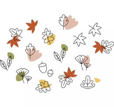 Sticker chambre bébé motif feuilles minimalistes - TenStickers