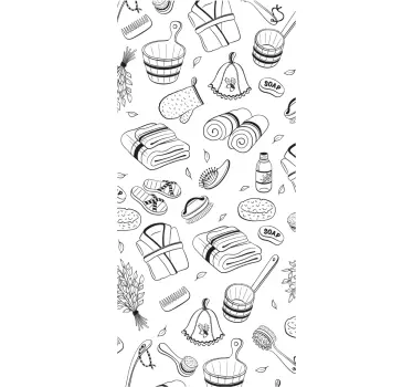 Sticker paroi de douche Éléments de spa relaxants - TenStickers
