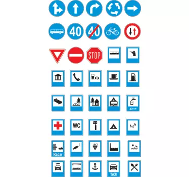 Sticker panneaux de signalisation divers - TenStickers