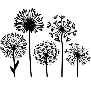 Sticker fleur pissenlit monochrome - TenStickers