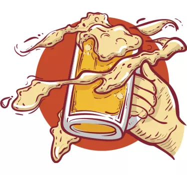 Sticker gastronomie illustration Éclaboussure de bière - TenStickers