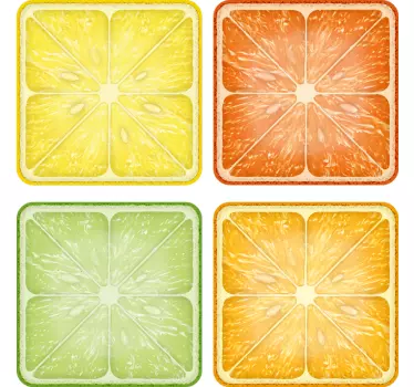 Sticker carrelage agrumes colorés - TenStickers