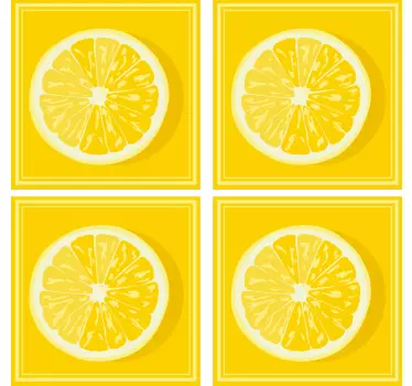 Sticker carrelage rondelles de citrons - TenStickers
