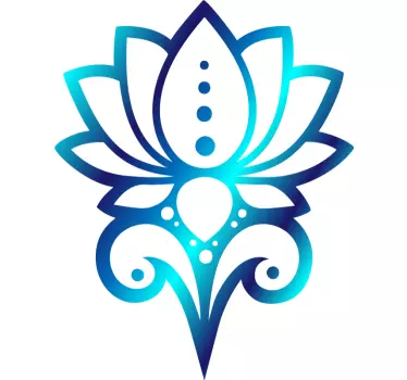 Sticker fleur de lotus bleue pour mur salon - TenStickers