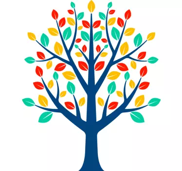 Sticker nature arbre aux feuillages vibrants - TenStickers