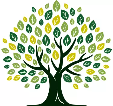 Sticker nature arbre feuillu luxuriant - TenStickers