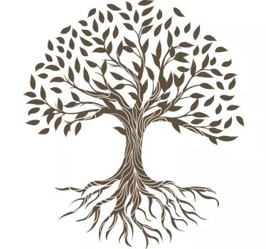 Sticker mural salon arbre de vie style vintage - TenStickers