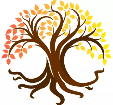 Sticker nature arbre d'automne stylisé - TenStickers