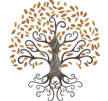 Sticker mural nature arbre de vie automne - TenStickers