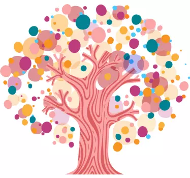 Sticker nature silhouette d'arbre colorée - TenStickers