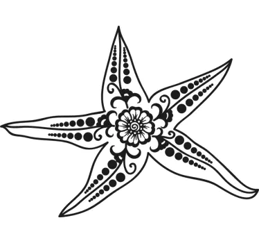 Sticker nature motif étoile de mer orné - TenStickers
