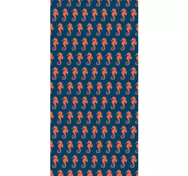 Sticker Frigo cheval de mer orange - TenStickers