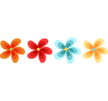 Sticker vélo pack de fleurs - TenStickers