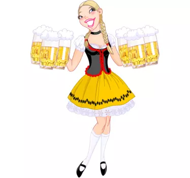 Sticker bar serveuse oktoberfest - TenStickers