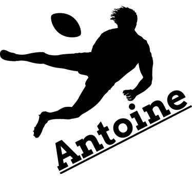 Sticker rugby joueur personnalisé nom - TenStickers