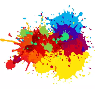 Sticker mural salon abstrait éclaboussure de couleurs - TenStickers