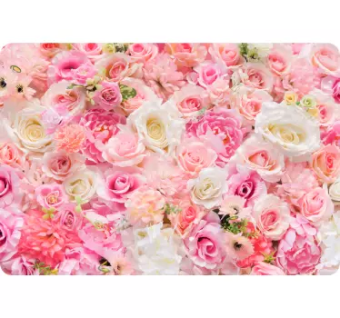 Sticker fleurs roses ordinateur portable - TenStickers
