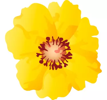 Sticker fleur fleurs jaunes Éclatantes - TenStickers