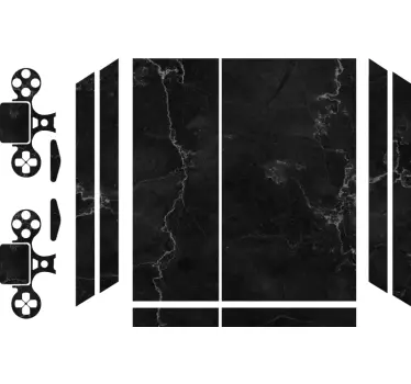Autocollant PS4 imitation marbre noir - TenStickers