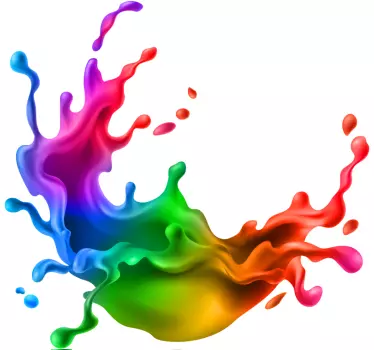 Sticker abstrait éclaboussure de peinture multicolore - TenStickers